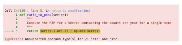 Screenshot of what a TypeError message looks like.