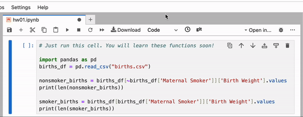 Gif showing how to toggle the cell type from code to text and back again.