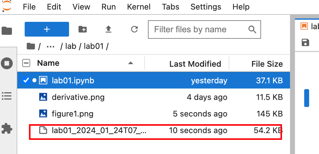 Left menu showing files with the zip file highlighted by a red box.
